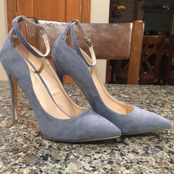 light blue suede heels